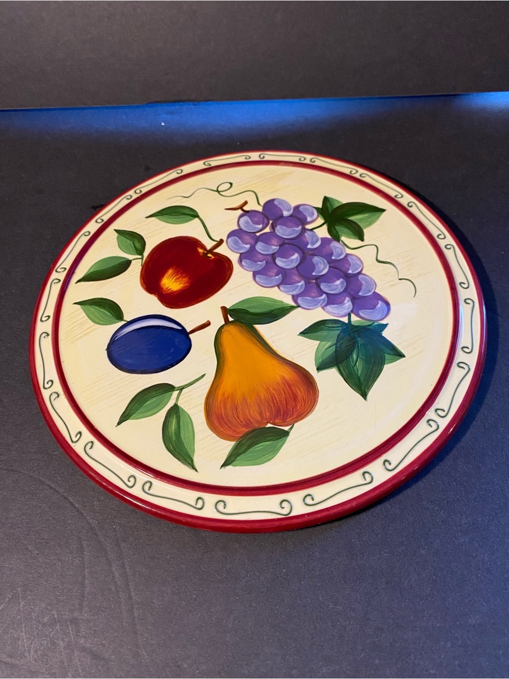 Sonoma Lifestyle Hand-Painted Fruit Ceramic Trivet - Cottagecore Tuscan